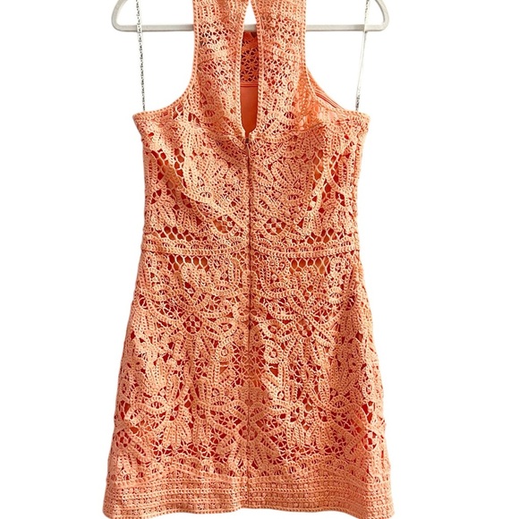 Lilly Pulitzer Bright Orange Coral Sheath Mini Dress Halter Sleeveless - Picture 2 of 5